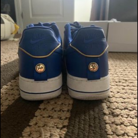 Nike Air Force 1 Customized ( Royal Blue, Gold, and White) - Picture 3 of 3